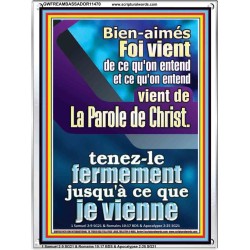 Foi vient de ce qu'on entend, et ce qu'on entend vient de La Parole de Christ Art mural des Écritures (GWFREAMBASSADOR11470) 