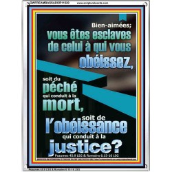 esclaves à qui vous obéissez, soit au péché qui conduit à la mort, soit à l'obéissance qui conduit à la justice. Art mural chrétien contemporain personnalisé (GWFREAMBASSADOR11520) 