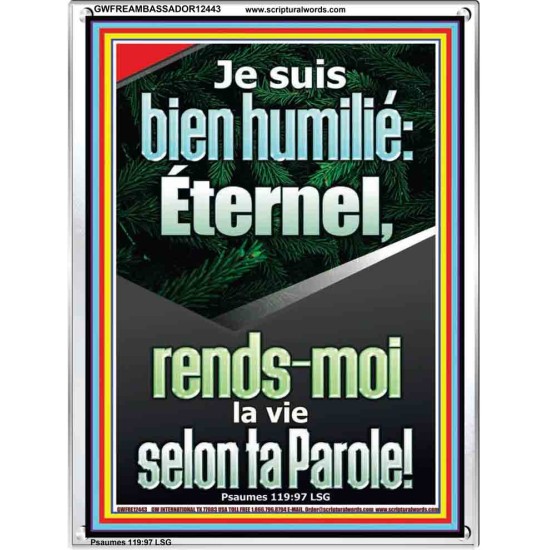 Éternel, rends-moi la vie selon ta Parole! Cadre acrylique puissance ultime (GWFREAMBASSADOR12443) 