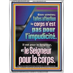 faites attention le corps n'est pas pour l'impudicité. Il est pour le Seigneur, Cadre acrylique puissance éternelle (GWFREAMBASSADOR12463) 