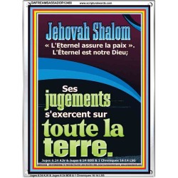 Jehovah Shalom «L'Eternel assure la paix». Cadre acrylique d'art mural de verset biblique (GWFREAMBASSADOR12488) 