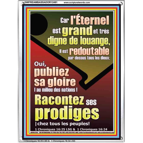 Racontez ses prodiges |chez tous les peuples! Cadre acrylique versets bibliques (GWFREAMBASSADOR12491) 