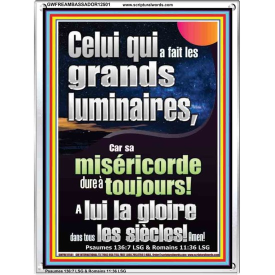 Celui qui a fait les grands luminaires, Cadre acrylique d'art mural chrétien contemporain (GWFREAMBASSADOR12501) 