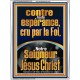 contre toute espérance, cru par la Foi, Notre Seigneur Jésus Christ Art mural scripturaire à grand cadre en acrylique (GWFREAMBASSADOR12510) 