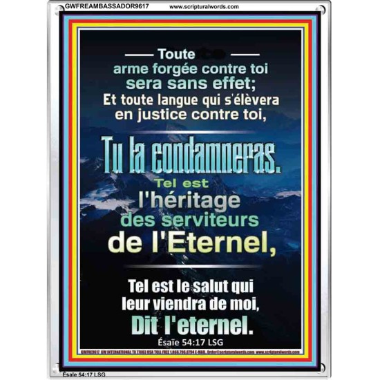 Toute arme forgée contre toi sera sans effet; Cadre acrylique d'église (GWFREAMBASSADOR9617) 