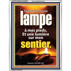 Ta parole est une lampe à mes pieds, Et une lumière sur mon sentier. Cadre acrylique scriptural unique (GWFREAMBASSADOR9650) 