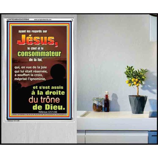 ayant les regards sur Jésus, le chef et le consommateur de la foi, Cadre acrylique d'art mural inspirant ultime (GWFREAMBASSADOR9640) 