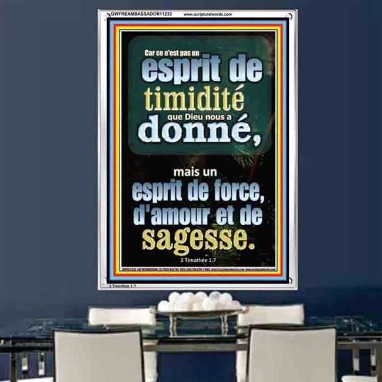 Car ce n'est pas un esprit de timidité que Dieu nous a donné, Art mural moderne (GWFREAMBASSADOR11233) 