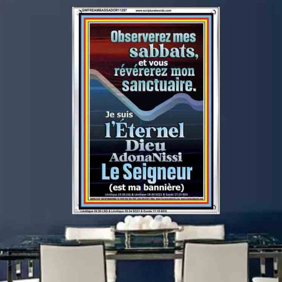 Observerez mes sabbats, et vous révérerez mon sanctuaire.  Cadre acrylique versets bibliques pour la maison en ligne (GWFREAMBASSADOR11297) 