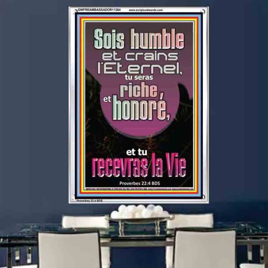 Sois humble et crains l'Eternel, Cadre acrylique scriptural unique (GWFREAMBASSADOR11364) 