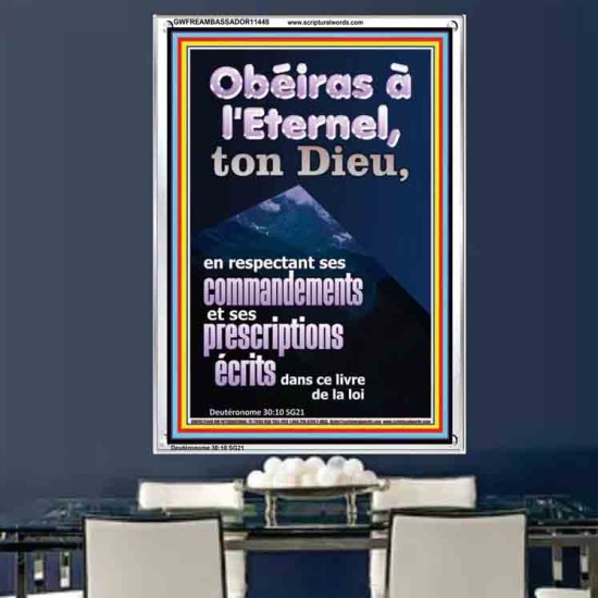 Obéiras à l'Eternel, ton Dieu, en respectant ses commandements Cadre acrylique d'église (GWFREAMBASSADOR11448) 