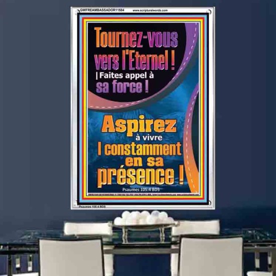 Tournez-vous vers l'Eternel?! |Faites appel à sa force?! Versets bibliques à cadre acrylique personnalisé (GWFREAMBASSADOR11584) 