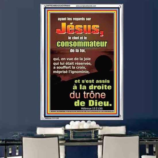 ayant les regards sur Jésus, le chef et le consommateur de la foi, Cadre acrylique d'art mural inspirant ultime (GWFREAMBASSADOR9640) 