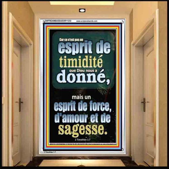 Car ce n'est pas un esprit de timidité que Dieu nous a donné, Art mural moderne (GWFREAMBASSADOR11233) 