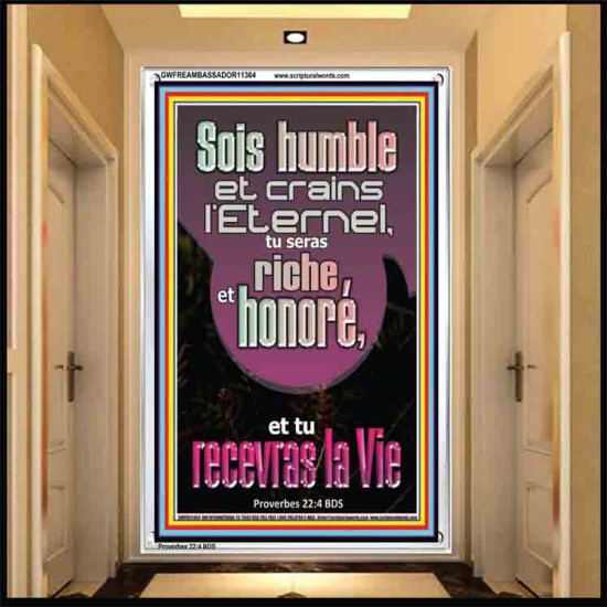 Sois humble et crains l'Eternel, Cadre acrylique scriptural unique (GWFREAMBASSADOR11364) 