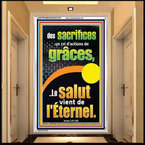 des sacrifices un cri d'actions de grâces, Cadre acrylique avec versets bibliques pour la maison en ligne (GWFREAMBASSADOR12478) 