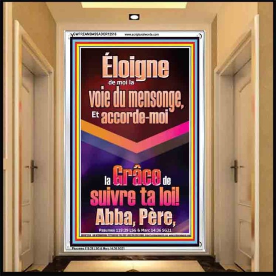 Éloigne de moi la voie du mensonge, Abba, Père,  Versets bibliques en cadre acrylique en ligne (GWFREAMBASSADOR12516) 