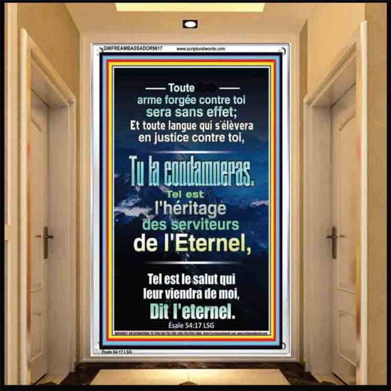 Toute arme forgée contre toi sera sans effet; Cadre acrylique d'église (GWFREAMBASSADOR9617) 