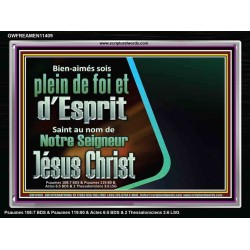 Bien-aimés sois plein de foi et d'Esprit Saint Cadre acrylique scriptural unique (GWFREAMEN11409) 