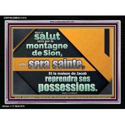 sur le mont Sion sera la délivrance Cadre acrylique Power Bible unique (GWFREAMEN11410) 