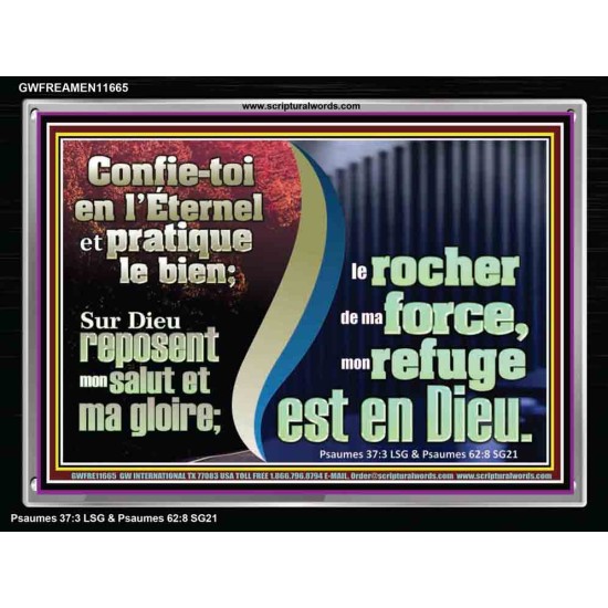 Confie-toi en l'Éternel, et pratique le bien; Cadre acrylique versets bibliques pour la maison en ligne (GWFREAMEN11665) 