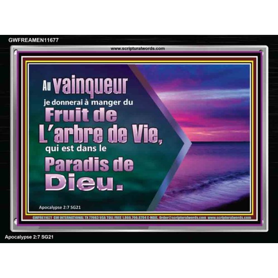 Fruit de L'arbre de Vie, qui est dans le Paradis de Dieu. Cadre acrylique Power Bible unique (GWFREAMEN11677) 