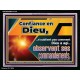 Confiance en Dieu,..observent ses commandements. Cadre acrylique pour chambre d'enfant (GWFREAMEN11726) 