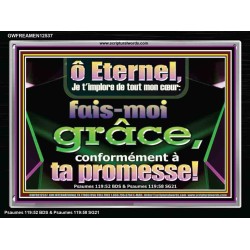 ô Eternel, de tout mon cœur: fais-moi grâce, conformément à ta promesse! Impressions d'art sur cadre acrylique (GWFREAMEN12537) 