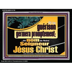 Et ta guérison germera promptement;..au nom de Notre Seigneur Jésus Christ. Cadre acrylique Power Bible unique (GWFREAMEN12738) 