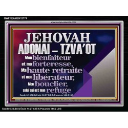 JEHOVAH ADONAI  TZVA'OT....Mon bienfaiteur et mon libérateur. Cadre acrylique d'art mural inspirant ultime (GWFREAMEN12774) "33X25"