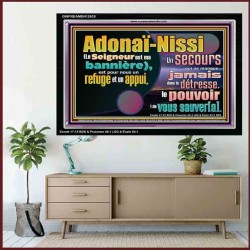 Adonaï-Nissi le pouvoir |de vous sauver[a]. Verset biblique imprimable sur cadre acrylique (GWFREAMEN12635) "33X25"