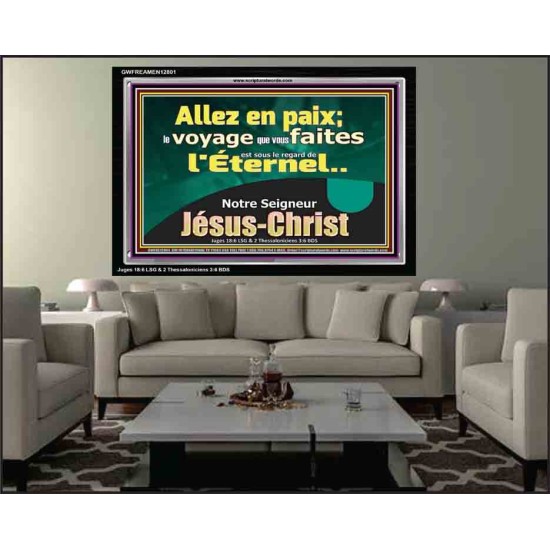 Allez en paix; le voyage que vous faites est sous le regard de l'Éternel. Cadre acrylique versets bibliques pour la maison en ligne (GWFREAMEN12801) 