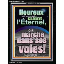 Heureux tout homme qui craint l'Éternel, Qui marche dans ses voies! Peintures bibliques à cadre acrylique (GWFREAMEN11257) 