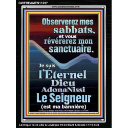 Observerez mes sabbats, et vous révérerez mon sanctuaire.  Cadre acrylique versets bibliques pour la maison en ligne (GWFREAMEN11297) "25X33"