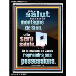 Sur le mont Sion sera la délivrance Image unique de la Bible sur le pouvoir (GWFREAMEN11374) 