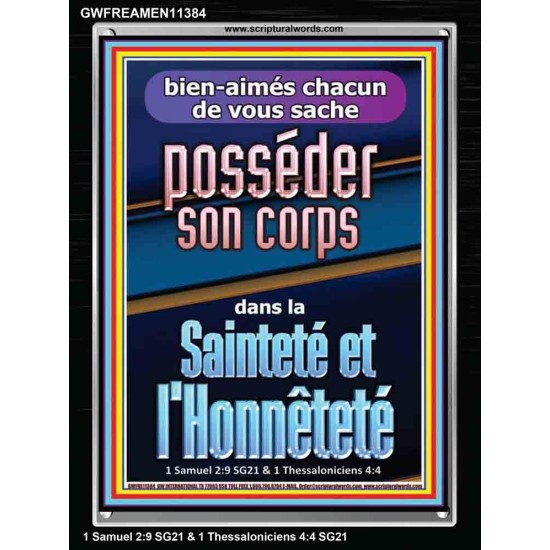 sache posséder son corps dans la Sainteté et l'Honnêteté Cadre acrylique puissance ultime (GWFREAMEN11384) 