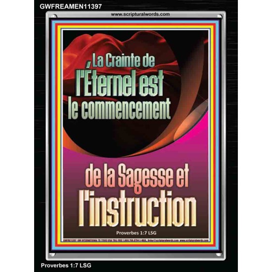 Crainte de l'Éternel est le commencement de la Sagesse et l'instruction Chambre d'enfants (GWFREAMEN11397) 