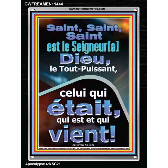 Saint, Saint, Saint est le Seigneur[a] Dieu, le Tout-Puissant, Cadre acrylique Power Bible unique (GWFREAMEN11444) 