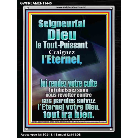 suivez l'Eternel votre Dieu, tout ira bien.  Cadre acrylique puissance ultime (GWFREAMEN11445) 