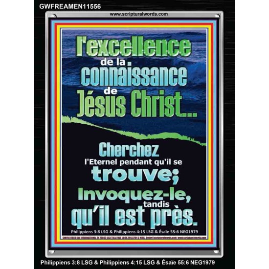 Cherchez l'Eternel pendant qu'il se trouve; Invoquez-le, tandis qu'il est près. Verset biblique d'inspiration de cadre acrylique personnalisé (GWFREAMEN11556) 