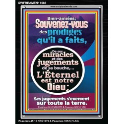 Souvenez-vous des prodiges qu'il a faits, De ses miracles et des jugements de sa bouche, Art du cadre acrylique versets bibliques (GWFREAMEN11586) 