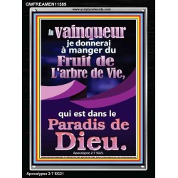 Fruit de L'arbre de Vie, qui est dans Affiche; Cadre en acrylique avec versets bibliques inspirants (GWFREAMEN11589) "25X33"