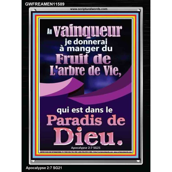 Fruit de L'arbre de Vie, qui est dans Affiche; Cadre en acrylique avec versets bibliques inspirants (GWFREAMEN11589) 