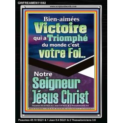 Victoire qui a Triomphé du monde, Jésus Christ.  Cadeau de cadre acrylique d'image de versets bibliques (GWFREAMEN11592) "25X33"
