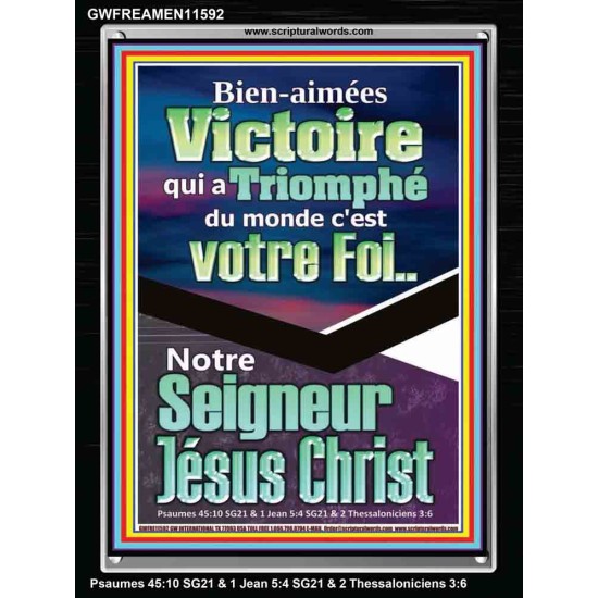 Victoire qui a Triomphé du monde, Jésus Christ.  Cadeau de cadre acrylique d'image de versets bibliques (GWFREAMEN11592) 