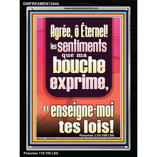 Agrée, ô Éternel! enseigne-moi tes lois. Cadre acrylique chrétien juste vivant (GWFREAMEN12444) 