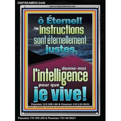 Éternel!..Tes instructions sont éternellement justes, donne-moi l'intelligence pour que je vive! Cadre acrylique d'art mural inspirant ultime (GWFREAMEN12449) 