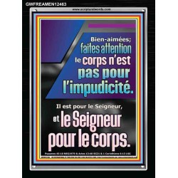 faites attention le corps n'est pas pour l'impudicité. Il est pour le Seigneur, Cadre acrylique puissance éternelle (GWFREAMEN12463) 