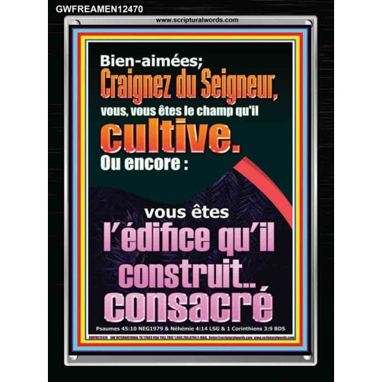 Craignez du Seigneur, vous, vous êtes le champ qu'il cultive. Versets bibliques en cadre acrylique en ligne (GWFREAMEN12470) 