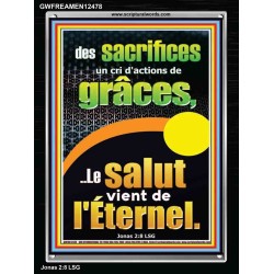 des sacrifices un cri d'actions de grâces, Cadre acrylique avec versets bibliques pour la maison en ligne (GWFREAMEN12478) "25X33"
